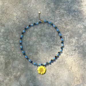 Collar Margarita Amarilla · Ágata Azul: imagen 1