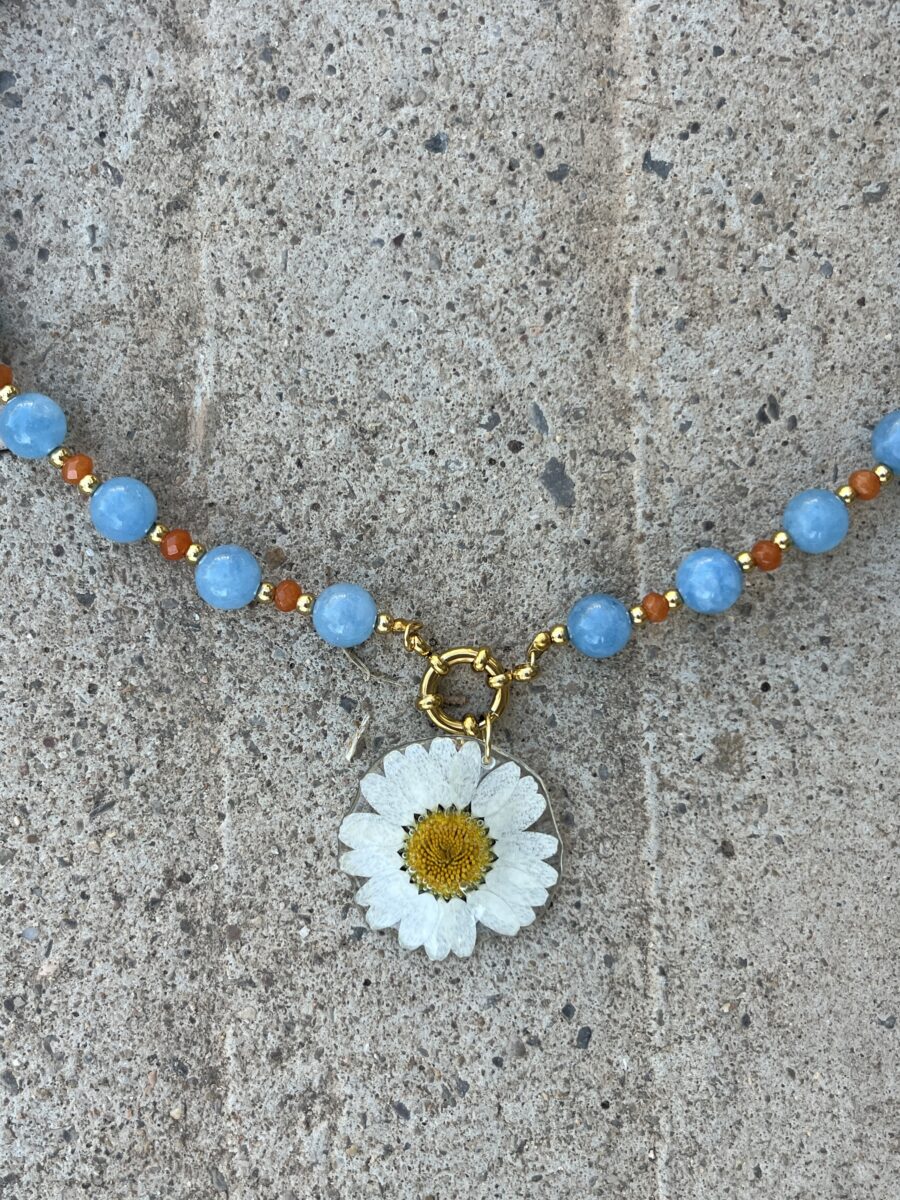 Collar Margarita Ágata Azul