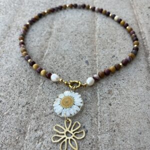 Collar Margarita Ágata y Flor: imagen 2