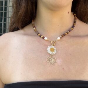 Collar Margarita Ágata y Flor: imagen 3