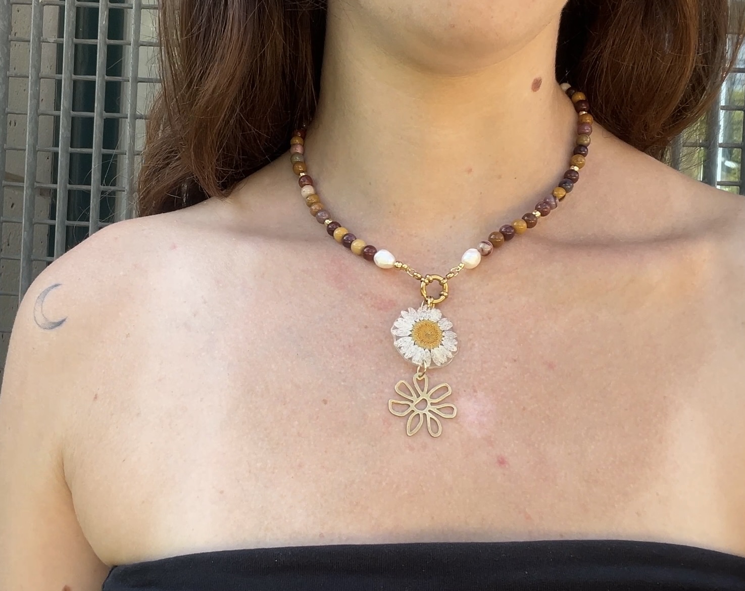 Collar Margarita Ágata y Flor: imagen 3